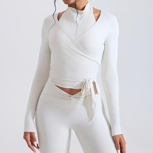 RUIQUWIN OEM al por Mayor, Top de Yoga de Manga Larga Ajustado y sin Costuras, de Secado Rápido, Transpirable, con Logotipo Frontal, Ropa Deportiva Sostenible para Mujer - Product Image 4