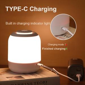 Đèn Bàn Cạnh Giường ngủ xách tay USB-C có thể sạc lại ánh sáng ban đêm cho trẻ em Dimmable mềm mắt-chăm sóc đèn nhỏ lạnh ấm màu trung tính - Product Image 4