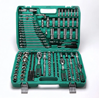 Kit d'outils à main 151 pièces : Clé à molette, clé à douille combinée, jeu de douilles pour réparation automobile, jeu de douilles à cliquet, kit d'outils à main