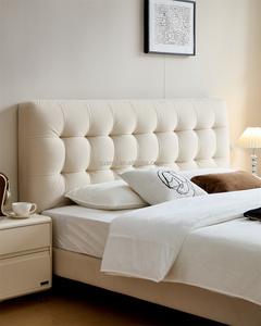 Giường ngủ đôi phong cách kem, đầu giường mềm mại, chất lượng tốt nhất, khung giường cao cấp mới nhất <span class=keywords><strong>2025</strong></span>, bán buôn nội thất gia đình Quanu 115096 - Product Image 4