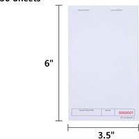 Bloc de tickets de facture vierges en gros 3,5 x 6 pouces, bloc-notes de commande en papier pour restaurant, 50 feuilles par carnet, bon de commande pour serveur avec support rigide