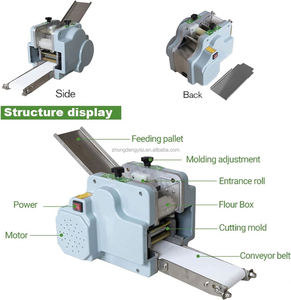 Machine à pâte pour raviolis et rouleaux de printemps, idéale pour l'hôtellerie et l'industrie alimentaire, 220 V, pour feuilles de pâte rondes et carrées, usage domestique - Product Image 3