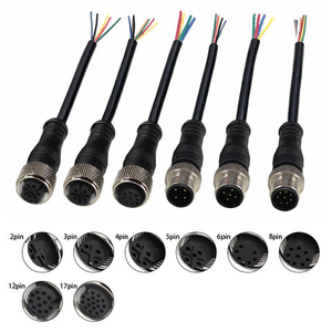 M12 özel güç kablosu erkek kadın IP67 su geçirmez özel <span class=keywords><strong>2</strong></span> <span class=keywords><strong>3</strong></span> 4 5 6 8 12 17 pin M12 sensörü 4 pin 8 pin konnektör M12 kablo - Product Image 6