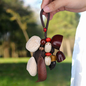 Wholesale Ethnic Handicraft Natural Dried Fruit Shell Hanging Decor DIY Car Mirror Pendant <b>Wind</b> <b>Chime</b> - Product Image 2