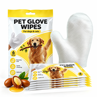 Gants de toilettage pour animaux de compagnie sans rinçage, hypoallergéniques, nourrissants pour la fourrure, lingettes pour les pattes et le corps des chiens et des chats, OEM/ODM
