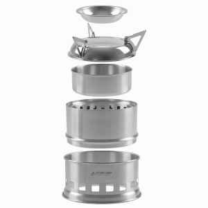 STARCAMP 야외 캠핑 요리를위한 휴대용 스테인레스 스틸 및 철 카바르 나무 굽기 난로 - Product Image 3