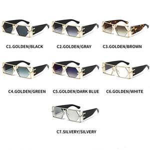 Nouvelles Lunettes de Soleil Carrées en Alliage Style Punk UV400 avec Monture Métallique Creuse pour Femmes et Hommes – Collection 2025 - Product Image 6