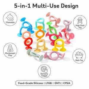 Juguete masticable de silicona sin BPA, no tóxico, con ventosa para ventanas y baños, para bebés y niños pequeños, venta al por mayor OEM - Product Image 1