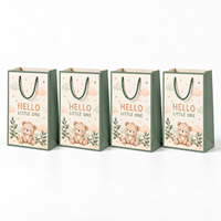 Sacs cadeaux en papier d'art de luxe imprimés sur mesure, durables, avec pelliculage et poignées en corde, pour les cadeaux de fête de naissance