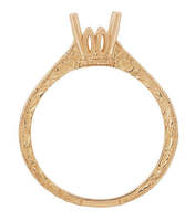 Sertissage de bague de fiançailles MaiYi Crown Scrolls Filigree, sertissage de bague en or massif 14 carats, sertissage de bague semi-montée en or massif pour pierre ronde