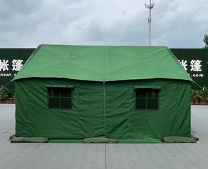 เต็นท์ผ้าใบแบบทหาร สีเขียว สำหรับตั้งแคมป์กลางแจ้ง 1 ห้องนอน สำหรับ 5-6 คน มีหลายขนาดให้เลือก - Product Image 4