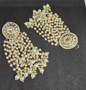 Pendientes de lujo Royal Peacock, conjunto kundan de Jhumky, joyería tradicional nupcial para boda. - Product Image 6
