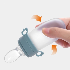 Fabricant d'aliments écologiques pour bébés, mangeoire en silicone pour fruits, tétine, <span class=keywords><strong>biberon</strong></span> presseur pour enfants avec cuillère, ensemble d'alimentation pour bébés - Product Image 2