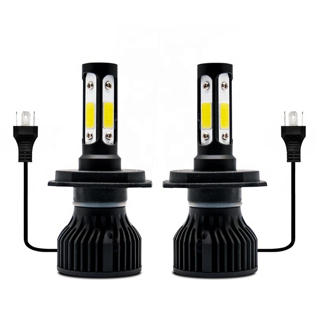 X7 V7 4 Sides H4 H7 H1 H11 9005 9006 COB Led Headlight 48W 8000LM High and Low Beam Head Lamp Led Bulb