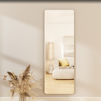 Miroir mural pleine longueur en verre trempé sans cadre, rectangulaire, sans perçage, pour la maison, la salle de maquillage, l'approvisionnement commercial