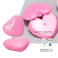 Estuche de Viaje Pequeño para Brochas de Maquillaje, Color Rosa Personalizado, en Forma de Corazón, Reciclable, con Capa Interior