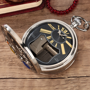 Orologio da Tasca in Quarzo Dorato Squisito con Carica Manuale, Riproduzione Musicale, Catena e Numeri Romani Incisi, Stile Antico, Non Impermeabile - <span class=keywords><strong>Buon</strong></span> Anno Nuovo - Product Image 6