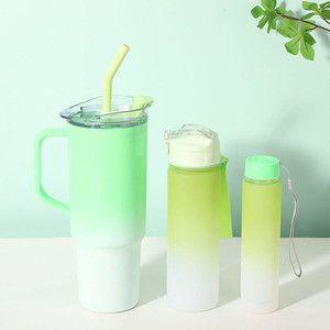 Vaso de viaje tripartito para exteriores personalizado de 260Ml, 750ml, 1200ml, con mango minimalista de vasos de plástico para beber directamente para tapa de paja - Product Image 5