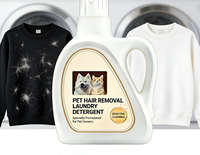 Détergent à lessive liquide premium pour enlever les poils d'animaux, antistatique, antibactérien, éliminateur d'odeurs, doux pour les enfants