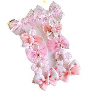 Pinza para el <span class=keywords><strong>pelo</strong></span> de mariposa con flores para niña bonita de malla de gasa para niños de nuevo diseño 10 unids/set accesorios coloridos para el cabello de fiesta con lazo perla - Product Image 5