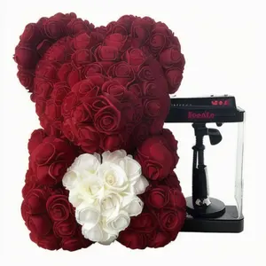 Единорог вечная роза подарок акриловая коробка 40 см Любовь Роза медведь высококачественный декоративный цветок вечный цветок