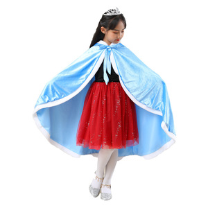 Capa de princesa Elsa de Frozen para niñas, terciopelo rosa con ribete blanco, disfraz infantil, ropa para actuaciones, traje de fiesta - Product Image 2