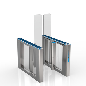 <strong>Half</strong> <strong>Height</strong> Glass Sliding Speed Gates <strong>Turnstile</strong> With Card Reader Access Control System for Security Entrance - Product Image 3