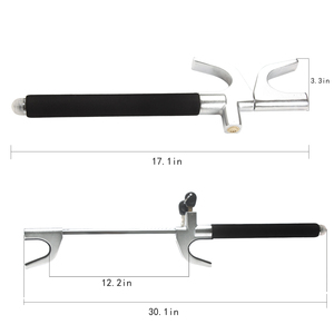 Serrure de volant pour voitures, verrouillage antivol de véhicule, pince à longueur réglable Double crochet <span class=keywords><strong>barre</strong></span> de verrouillage de volant Max 12.5 '', U - Product Image 5