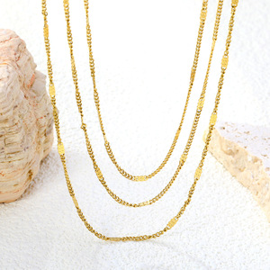 Collar de cadena de moda, aleación de zinc, minimalista, cadena sencilla para mujer, uso diario, color plata y oro, diseño geométrico - Product Image 2