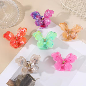 Pince à cheveux papillon moderne en plastique de 7,5 cm avec motif marbré dégradé, vente en gros - Product Image 2