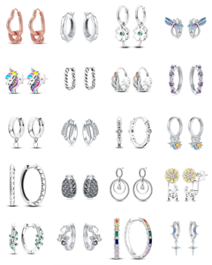 Boucles <span class=keywords><strong>d</strong></span>'oreilles clous en argent plaqué or, motif étoile, lune, soleil, planète bleue, zircon scintillant, accessoire <span class=keywords><strong>d</strong></span>'ambiance pour soirée - Product Image 2