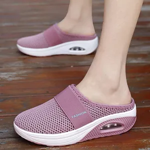 Fashion Platform Shoes Female Slides Slippers Breathable Mesh Lightweight Luxury Wedge 2022 Sandals for Women and Ladies