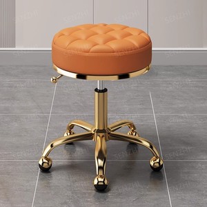 Tabouret hydraulique de Salon de beauté de base d'or avec la chaise de selle de dossier pour des meubles de <span class=keywords><strong>Spa</strong></span> de Salon de beauté - Product Image 5