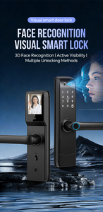 Glomarket WiFi Tuya App Cloud Wood Door Smart <b>Lock</b> with Fingerprint Password Card <b>Key</b> & Face Recognition-Aluminium Alloy - Product Image 2