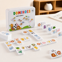 Jeu de dominos personnalisé, gravure/impression UV double face, motif/couleur/taille personnalisés, couleurs vives et claires, pour l'éducation des enfants, jeux de société et cadeaux
