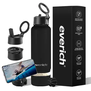 Stainless Steel Water Bottle With Magnetic Holder Compatible With For IPhone Double Wall Insulated Sport Water Bottle