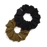 Boîte personnalisée avec logo, style simple, respectueuse de l'environnement, biodégradable, attaches pour cheveux douces et tendance, scrunchie en bambou et coton, décoration pour cheveux