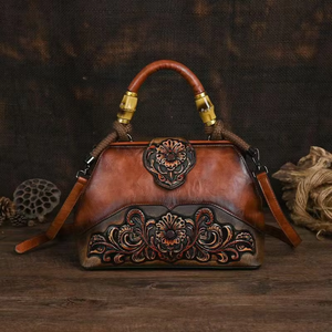 <span class=keywords><strong>Sac</strong></span> fourre-tout vintage original chinois en PU avec fermeture éclair, texture gaufrée, motif floral, grande capacité, <span class=keywords><strong>sac</strong></span> <span class=keywords><strong>à</strong></span> <span class=keywords><strong>main</strong></span> pour femme en polyester - Product Image 5