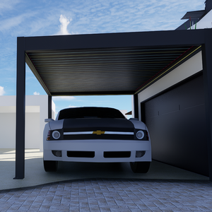 Auvent en aluminium résistant à la rouille <span class=keywords><strong>toit</strong></span> fixe imperméable extérieur jardin Pergola parking abri voiture avec cabanon - Product Image 6