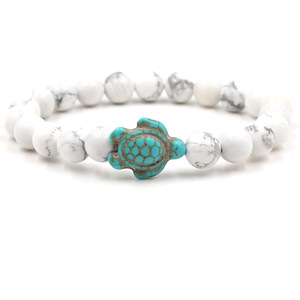 <span class=keywords><strong>Bracelet</strong></span> élastique en pierre naturelle, perles rondes, tortue de mer, prêt à l'emploi, fabrication à la main, 8mm, livraison gratuite - Product Image 4