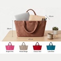 Sac fourre-tout en tissu éponge doux et lavable, grande capacité, ouverture supérieure, idéal pour pique-nique, plage et usage quotidien (OEM/ODM)
