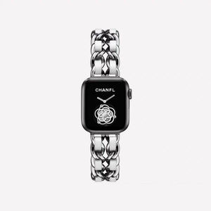 เหมาะสําหรับ iWatch <span class=keywords><strong>Apple</strong></span> <span class=keywords><strong>Watch</strong></span> รุ่นที่ 8 ใหม่หนังหอมขนาดเล็กแถวคู่โซ่ยีนส์สายโลหะ - Product Image 6