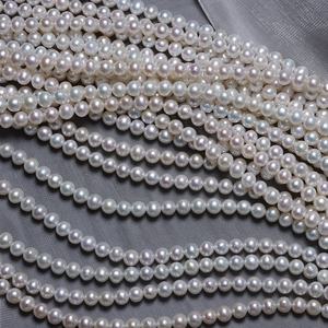 6mm Vòng tự nhiên nước ngọt Ngọc Trai Tự Làm Vòng Cổ Vòng tay trang sức hạt vật liệu bán buôn - Product Image 6