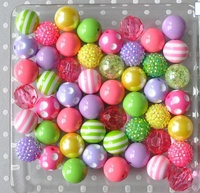 Grandes perles acryliques en vrac, lot de 20mm, lot de 50 pièces par sac, ensemble de collier et bracelet, accessoires matériels pour enfants, bricolage