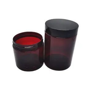 Usine OEM personnalisé 200ml pot en PET pot cosmétique couleur transparente pot de crème rond avec bouchon en PP fabricant/vente en gros