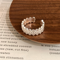 Vergoldeter Vintage Filigran Mehrfach-Blumen Offener Manschettenring Voll Besetzt mit Klaren Zirkonia Breiter Verstellbarer Statement-Fingerring