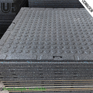 Baldosas de Caucho Reciclado <span class=keywords><strong>para</strong></span> Pisos, Grado Comercial, Resistentes, Absorbentes de Impactos, Base Negra con Destellos de Color - Product Image 3