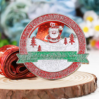 Nouveau cadeau de noël pour enfants pendentif chambre maison voiture décoration de noël fournitures personnalisé dessin animé émail ornements père noël métal artisanat