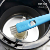 Gadget de cuisine pratique : Brosse de nettoyage double robuste bleue et blanche, 175 mm de long, 11 mm de large, avec poignée
