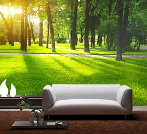 Papiers peints personnalisés 3D, murale d'allée arborée verte, autocollante, PVC imperméable, taille personnalisable, appartement, salle à manger, salon - Product Image 1